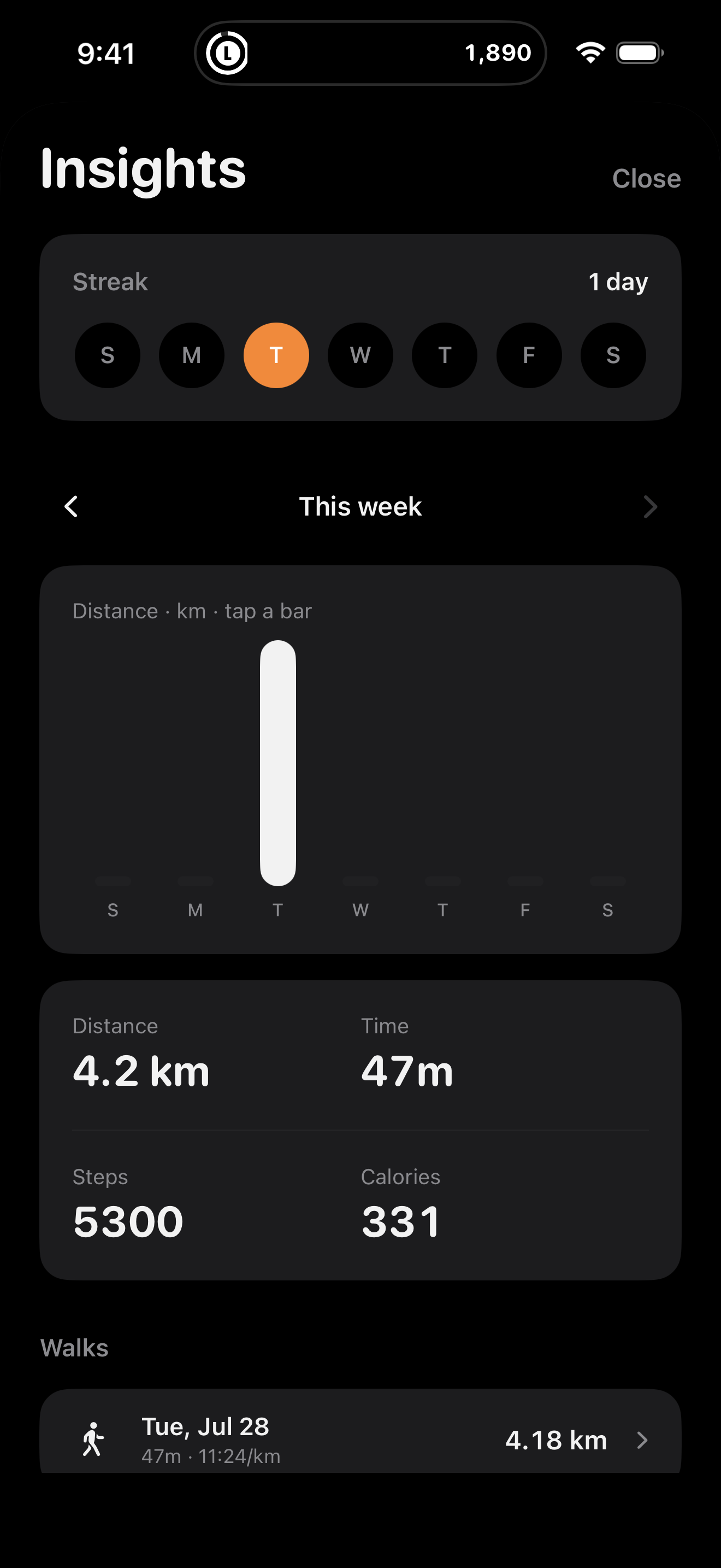 Walk insights