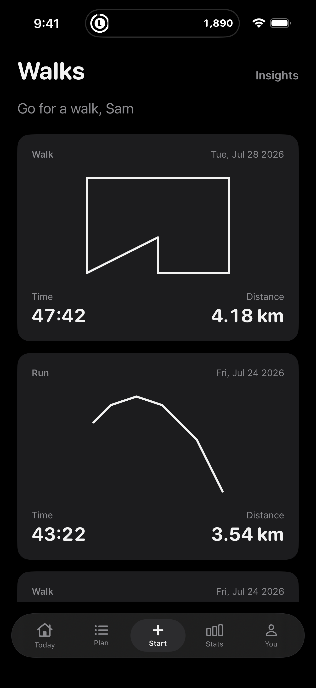 Walk tracking